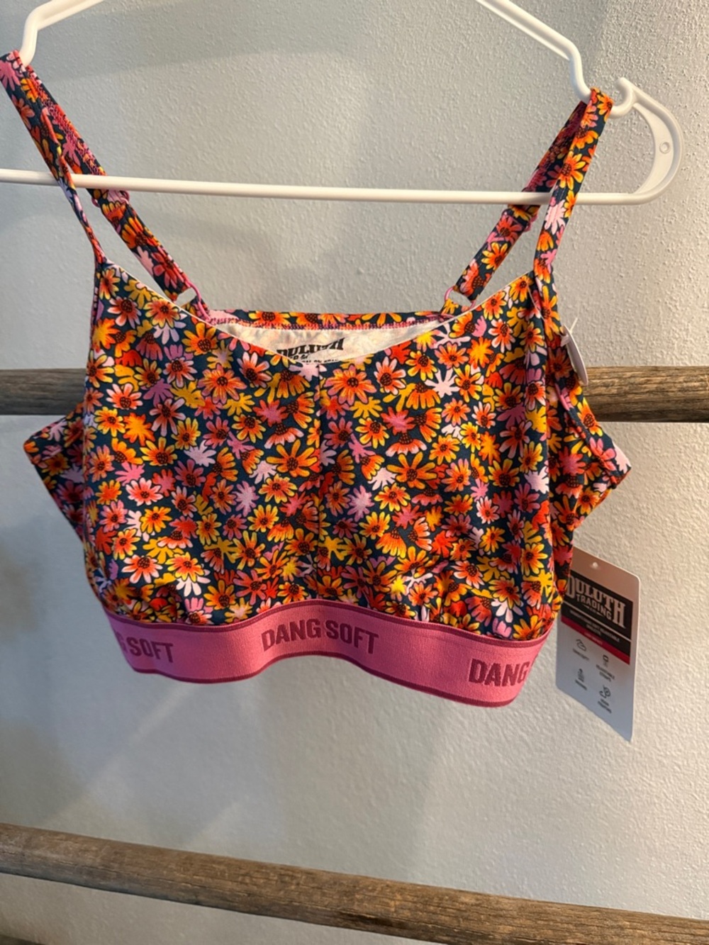 Duluth Trading Co Pink Floral 'Dang Soft' Bralette